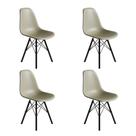 Conjunto 4 Cadeiras Eames Estilo Moderno em Ferro Preto com Assento Fendi Conjunto 4 Cadeiras Eames Estilo Moderno em Ferro Preto com Assento Fendi