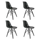 Conjunto 4 Cadeiras Eames Pp Preta Pés Em Polipropileno Conjunto 4 Cadeiras Eames Pp Preta Pés Em Polipropileno