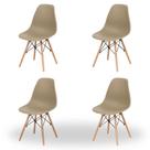 Conjunto 4 Cadeiras Eiffel Pés Madeira Maciça Urban Wood Elomio Conjunto 4 Cadeiras Eiffel Pés Madeira Maciça Urban Wood Elomio