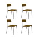 Conjunto 4 Cadeiras Estofadas Fixa Empilhável Fit Conjunto 4 Cadeiras Estofadas Fixa Empilhável Fit