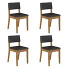 Conjunto 4 Cadeiras Estofadas Mdf Sala Jantar Arkansas Cinam/pto - M.a Conjunto 4 Cadeiras Estofadas Mdf Sala Jantar Arkansas Cinam/pto - M.a