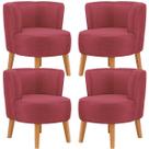 Conjunto 4 Cadeiras Estofadas para Sala de Espera Confortavel Tecido Veludo Aconchegante Conjunto 4 Cadeiras Estofadas para Sala de Espera Confortavel Tecido Veludo Aconchegante