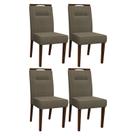 Conjunto 4 Cadeiras Itália Amêndoa/Cinza - PR Móveis