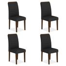 Conjunto 4 Cadeiras Lima Imbuia/ Preto