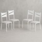 Conjunto 4 Cadeiras para Cozinha e Sala de Jantar Branco/Cinza Conjunto 4 Cadeiras para Cozinha e Sala de Jantar Branco/Cinza