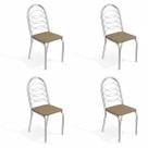 Conjunto 4 Cadeiras para Sala de Jantar Holanda Metal