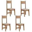 Conjunto 4 Cadeiras para Sala de Jantar Savana Marrom/Mel