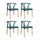Conjunto 4 Cadeiras Polipropileno Wishbone Yescasa Verde/Escuro