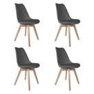 Conjunto 4 Cadeiras Saarinen Pp Cinza Wood
