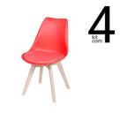 Conjunto 4 Cadeiras Saarinen Wood - Vermelha