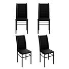 Conjunto 4 Cadeiras Sala Jantar Cozinha Estofada Moderna Aço Tubo Conjunto 4 Cadeiras Sala Jantar Cozinha Estofada Moderna Aço Tubo