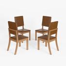 Conjunto 4 Cadeiras Sala Jantar Milla Nature/Corano Caramelo
