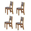Conjunto 4 Cadeiras Sol Estofado em Linho Sala de Jantar - Vieiro