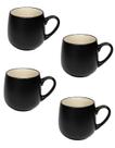Conjunto 4 canecas ceramica denny preto 440ml cafe cha collection