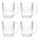 Conjunto 4 Canecas Miriam 240ml em Vidro Transparente para Café e Chá