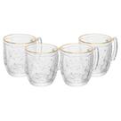 Conjunto 4 Canecas New Butterfly Com Fio De Ouro 200Ml Vidro Conjunto 4 Canecas New Butterfly Com Fio De Ouro 200Ml Vidro