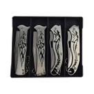 Conjunto 4 Canivetes Manuais Pesca Camping Aço Inox
