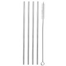 Conjunto 4 canudos ecológicos reutilizáveis de metal com escova para limpeza