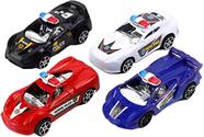Conjunto 4 Carrinhos Policial Miniatura Com Fricção Kit Carrinho de Policia Viaturas