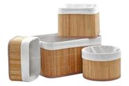 Conjunto 4 Cesto Organizador Multiuso em Bambu