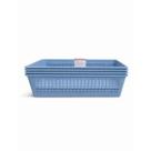 Conjunto 4 Cestos Organizadores 2L Azul 24x7x16 cm
