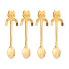 Conjunto 4 Colheres Aço Inox P/Chá Cat Dourado