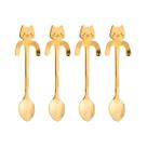 Conjunto 4 Colheres de Chá Aço Inox Cat Dourado Wolff