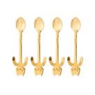 Conjunto 4 Colheres de Chá de Aço Inox Cat Dourado - Wolff