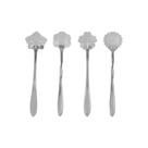 Conjunto 4 Colheres de Chá de Aço Inox Flores Prata - Wolff
