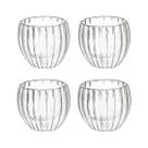 Conjunto 4 Copos Café 90ml Pequeno Vidro Transparente Moderno Decorativo Dupla Camada Mesa Posta Escritório Home Office Cafeteria Decoração Cozinha