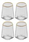 Conjunto 4 Copos Cristal Ecológico Baixos Taj Fio De Ouro Wolff 550ml Conjunto 4 Copos Cristal Ecológico Baixos Taj Fio De Ouro Wolff 550ml