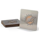 Conjunto 4 de aço inoxidável Coasters YouTheFan NFL Miami Dolphins