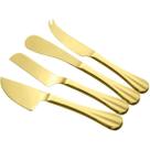 Conjunto 4 facas para Queijo de Aço Inox Positano Dourada - Lyor