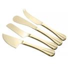 Conjunto 4 Facas para Queijo Positano de Inox Dourada 220579 - Lyor
