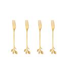 Conjunto 4 Garfos de Aço Inox Aperitivo Leaves Dourado - Wolff Conjunto 4 Garfos de Aço Inox Aperitivo Leaves Dourado - Wolff