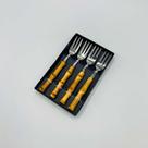 Conjunto 4 Garfos de Bolo de Aço Inox com Cabo de Bambu Tulum 16cm - Wolff