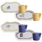 Conjunto 4 Jogo de Lanche Summer Cerâmica Scalla