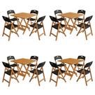 Conjunto 4 Mesas Dobráveis Elegance 4 Lugares Tampo MDF 70x70 com 4 Cadeiras Assento Polipropileno Conjunto 4 Mesas Dobráveis Elegance 4 Lugares Tampo MDF 70x70 com 4 Cadeiras Assento Polipropileno