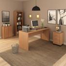 Conjunto 4 Peças com 1 Mesa 1 Balcão 1 Estante 1 Gaveteiro Espresso Móveis