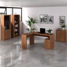 Conjunto 4 Peças com 1 Mesa para Escritório em L, 2 Estantes e 1 Armário Baixo