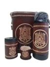 Conjunto - 4 Peças - Couro - 1L - Marrom - Brasão RS