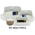 Conjunto 4 Peças Mesa Posta Com Tampa BPA Free Resistente