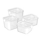 Conjunto 4 Peças Potes Multiuso Organizador Cozinha Empilhável Com Trava Hermético