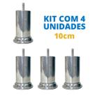Conjunto 4 Pés Para Cama Box Sofá Móveis Super Resistente Alumínio Com Concreto 10cm Com Parafuso Soberba