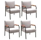 Conjunto 4 Poltronas Jade Moderna Braço Metal Cadeira Decorativa Sala Recepção Conjunto 4 Poltronas Jade Moderna Braço Metal Cadeira Decorativa Sala Recepção