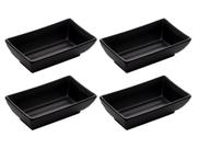 Conjunto 4 Porta Shoyus Retangulares De Melamina Tóquio Preto
