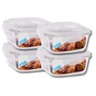 Conjunto 4 Pote Vidro Hermético Marmita Tampa Plástico 320ml Conjunto 4 Pote Vidro Hermético Marmita Tampa Plástico 320ml