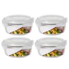 Conjunto 4 Potes 950ml Vidro Hermético Mantimentos Marmita