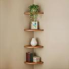 Conjunto 4 Prateleiras de Canto 18x18 MDF MDP Decoração Organização