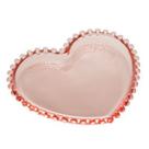 Conjunto 4 Pratos Cristal Coração Rosa Pearl Wolff